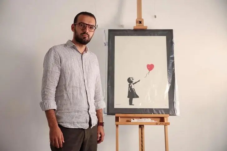 The stolen Banksy art, “Girl with Balloon.”